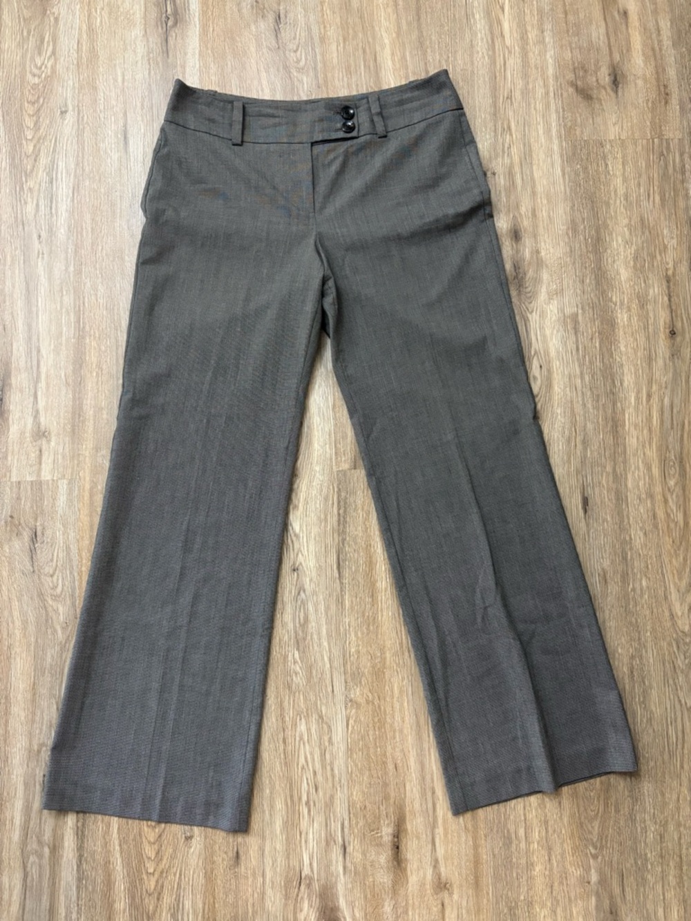 Ann Taylor Women’s Charcoal Gray Dress Pants Straight Leg Button Zip Flat Front